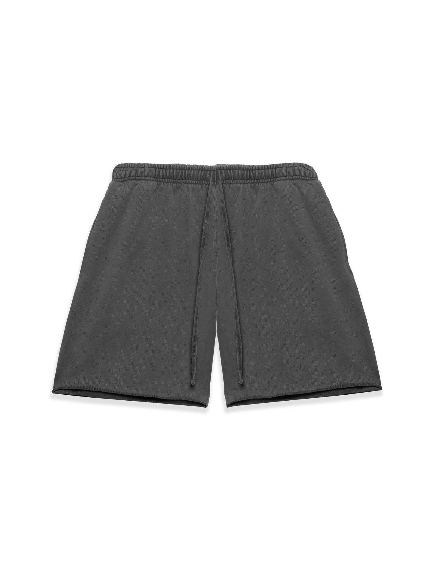 RAW EDGE PIGMENT BLACK SWEATSHORTS
