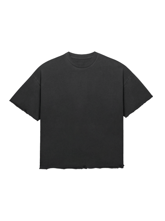 VINTAGE BLACK RAW EDGE TEE