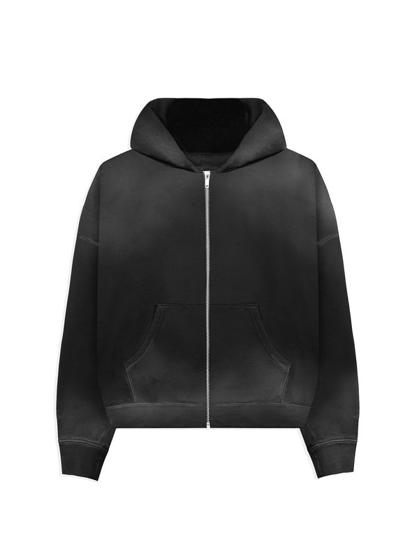 BLACK POTASSIUM ZIPPER HOODIE