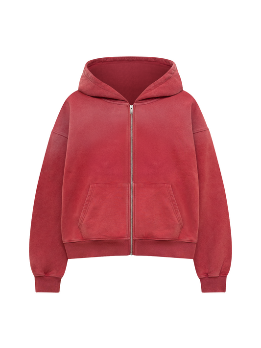 RED POTASSIUM CROP ZIP HOODIE