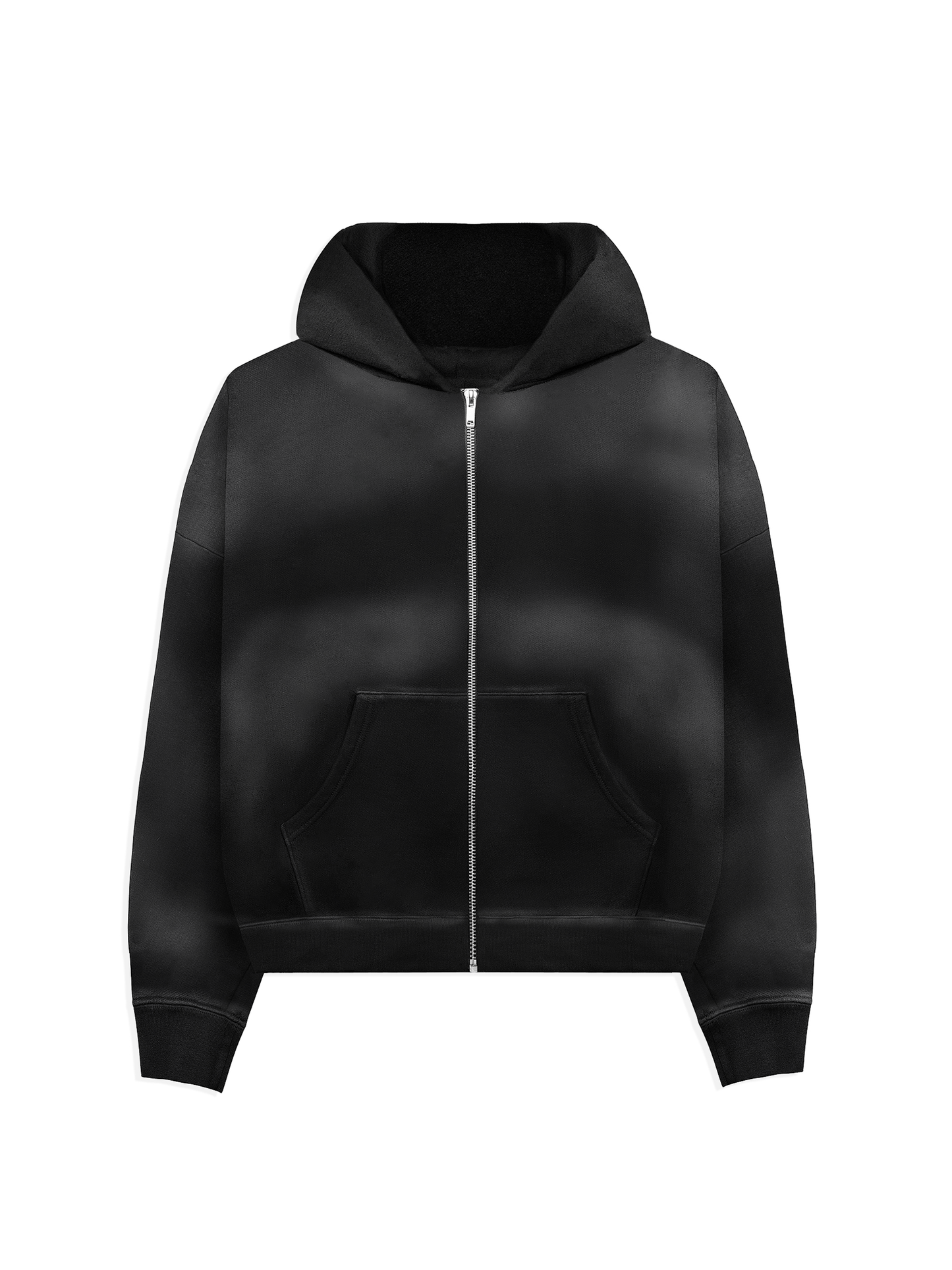 Plain black store hoodie with zipper